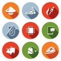 Vector Set of Cheap Labor Icons. Royalty Free Stock Photo