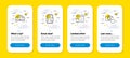 Vector set of Checklist, Notification calendar and Taxi line icons set. Vector