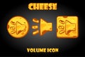 Vector set of cheese buttons volume for the game.