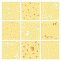 Vector Set of Cheese Seamless Patterns