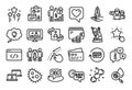 Vector set of Chemical formula, Refund commission and Energy line icons set. Vector