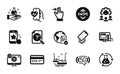 Vector set of Chemistry experiment, Settings and Engineering team icons simple set. Vector