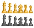 Vector set of Chess Pieces Royalty Free Stock Photo