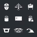 Vector Set of China Bridge Construction Icons.