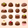 Vector set of chocÃÂolate candies Royalty Free Stock Photo