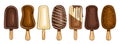 Vector set of Chocolate Popsicle Royalty Free Stock Photo