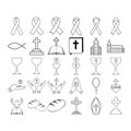 Vector set of christian religious icons Royalty Free Stock Photo