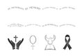 Vector set of christian religious icons Royalty Free Stock Photo