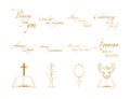 Vector set of christian religious icons Royalty Free Stock Photo