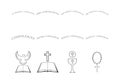 Vector set of christian religious icons Royalty Free Stock Photo