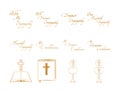 Vector set of christian religious icons Royalty Free Stock Photo