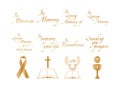 Vector set of christian religious icons Royalty Free Stock Photo