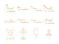Vector set of christian religious icons Royalty Free Stock Photo