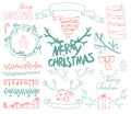 Vector Set Christmas Calligraphic Design Elements