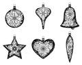 Vector set of Christmas decorations. Royalty Free Stock Photo