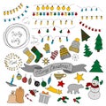 Vector set of Christmas doodles.