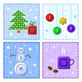 Vector set of Christmas greeting cards