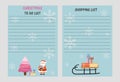 Vector set with Christmas holiday to do lists. Winter party organizator. Holidays to do, wish, shopping Royalty Free Stock Photo