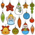 Vector set of Christmas tree toys Royalty Free Stock Photo