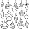 Vector set of Christmas tree toys Royalty Free Stock Photo