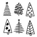 Vector Set of christmas trees flat icons