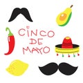 Vector set of Cinco de mayo holiday elements