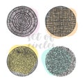 Vector set of circles with colorful background Royalty Free Stock Photo