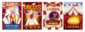 Vector Set of circus show posters Royalty Free Stock Photo