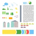 Vector set of city info graphic elements. Royalty Free Stock Photo