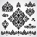 Vector set with classical ornament in Victorian style.