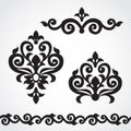 Vector set with classical ornament in Victorian style.