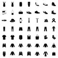 Vector Set of 49 Clothes Icons Royalty Free Stock Photo