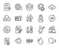 Vector set of Cloud computing, Product knowledge and Update data line icons set. Vector