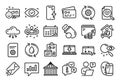 Vector set of Cloud computing, Scroll down and E-mail line icons set. Vector