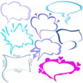 Vector set of clouds of thoughts and talking for Comics Royalty Free Stock Photo