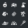 Vector Set of Coal Icons. Royalty Free Stock Photo