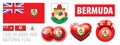 Vector set of the coat of arms and national flag of Bermuda Royalty Free Stock Photo