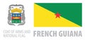 Vector Set Of The Coat Of Arms And National Flag Of French Guiana
