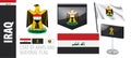 Vector set of the coat of arms and national flag of Iraq Royalty Free Stock Photo