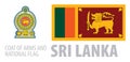 Vector Set Of The Coat Of Arms And National Flag Of Sri Lanka