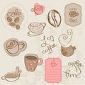 Vector set: Coffee design elements Royalty Free Stock Photo