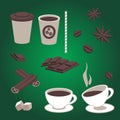 Vector set of coffee items Royalty Free Stock Photo