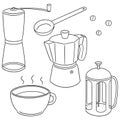 Vector set of coffee maker Royalty Free Stock Photo