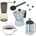 Vector set of coffee maker Royalty Free Stock Photo
