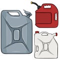 Vector Set of Color Cartoon Jerry Cans