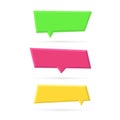 Vector set of color empty plastic speech bubbles