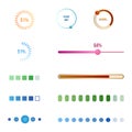 Vector Set of Color Flat Loading Icons