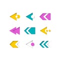 Vector set of color modern arrows and pointers Royalty Free Stock Photo