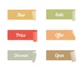 Vector Set of Colored Adhesive Scotch Tapes with Text