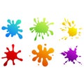 Vector set of colored blots on the white background